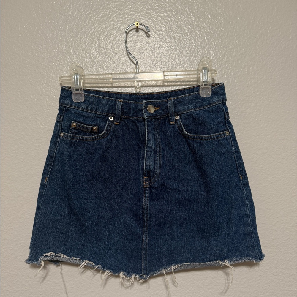 H&M Blue A-line Mini Skirt Casual